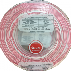 2x075 mm Kırmızı- Beyaz Kodlu kablo 
