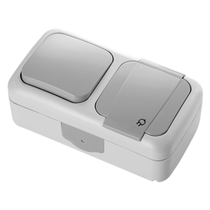 Yatay İkili Kombine Komütatör + Topraklı Priz